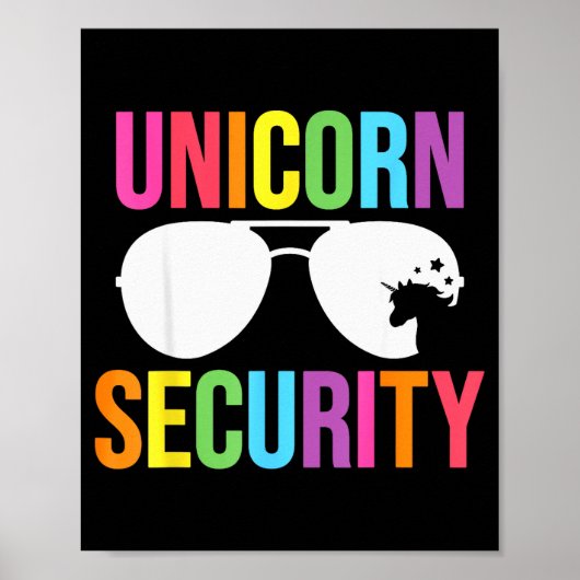 Unicorn Security Birthday Family Halloween Costume Poster (Vorne)