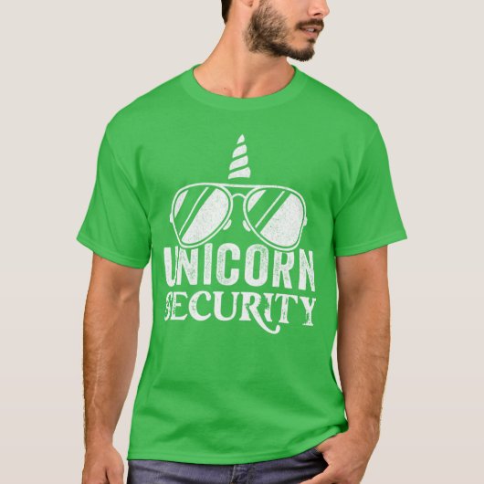 Unicorn Security Halloween Dad Mom - design T-Shirt (Vorderseite)