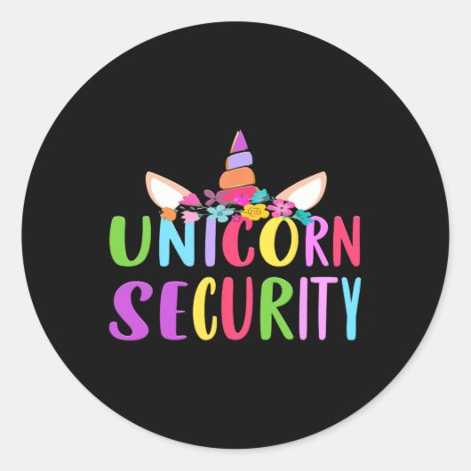 Unicorn Security Halloween Herbstkostümchen Erwach Runder Aufkleber (Vorderseite)
