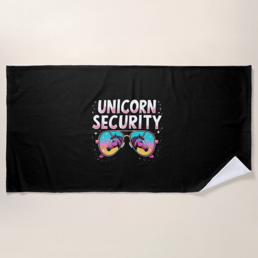 Unicorn Security Long Sleeve T-Shirt Strandtuch (Vorderseite)