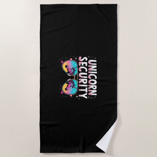 Unicorn Security Long Sleeve T-Shirt Strandtuch (Vorderseite)