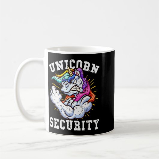 Unicorn Security - Manly Muscular Unicorn Lovers Kaffeetasse (Links)