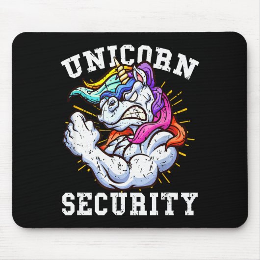 Unicorn Security - Manly Muscular Unicorn Lovers  Mousepad (Vorne)