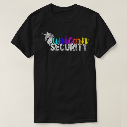 Unicorn Security Rainbow Squad T-Shirt Funny Vater (Design vorne)