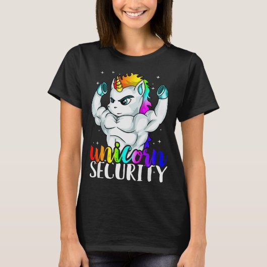 Unicorn Security Squad Muscle Tee Funny Dad Brothe (Vorderseite)