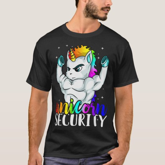 Unicorn Security Squad Muscle Tee Funny Dad Brothe (Vorderseite)