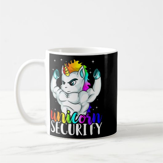 Unicorn Security Squad Muscle Tee Funny Dad Brothe Kaffeetasse (Links)