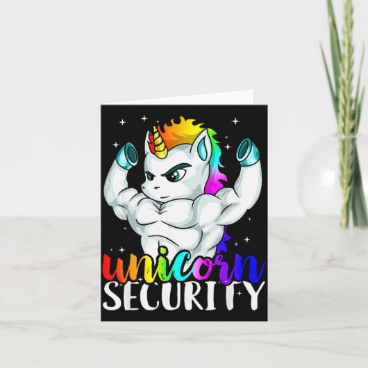 Unicorn Security Squad Muscle Tee Funny Dad Brothe Karte (Vorderseite)