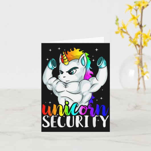 Unicorn Security Squad Muscle Tee Funny Dad Brothe Karte (Gelbe Blume)