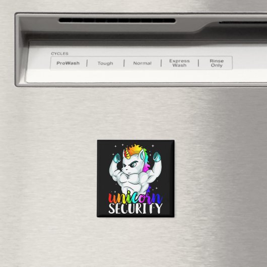 Unicorn Security Squad Muscle Tee Funny Dad Brothe Magnet (In Situ (Geschirrspüler))