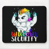 Unicorn Security Squad Muscle Tee Funny Dad Brothe Mousepad (Vorne)