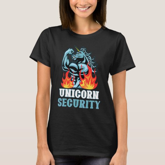 Unicorn Security Unicorns Rainbow Graphic T-Shirt (Vorderseite)