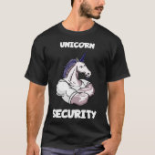 Unicorn Security Vater Manly Muscle Birthday Secur T-Shirt (Vorderseite)