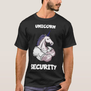 Unicorn Security Vater Manly Muscle Birthday Secur T-Shirt