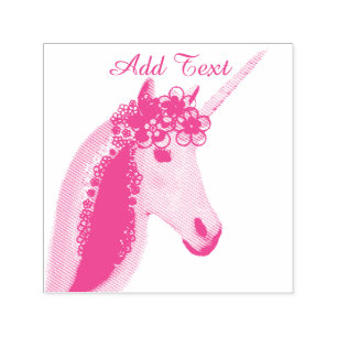 Unicorn-Selbst, der Briefmarke mit Tinte schwärzt Permastempel