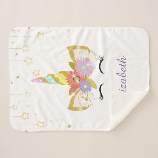 Unicorn Sherpa Blankets Sherpadecke (Vorderseite (Horizontal))