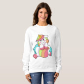 Unicorn Shy mit Kissen Sweatshirt (Vorne ganz)