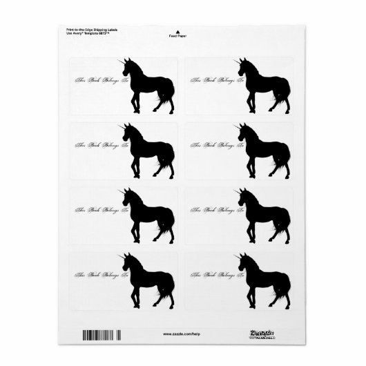 Unicorn-Silhouette-Buchzeichen (Vorne)