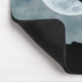 Unicorn Silhouette Full Moon Night Sky, ZKOA Mousepad (Ecke)