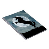 Unicorn Silhouette Full Moon Night Sky, ZKOA Notizblock (Rechte Seite)