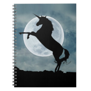 Unicorn Silhouette Full Moon Night Sky, ZKOA Notizblock