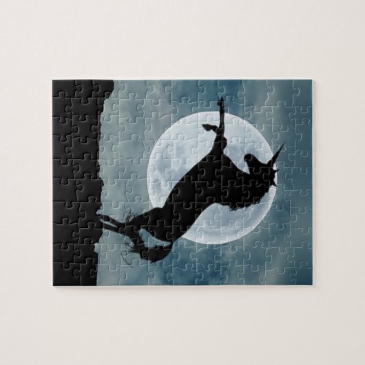 Unicorn Silhouette Full Moon Night Sky, ZKOA Puzzle (Horizontal)