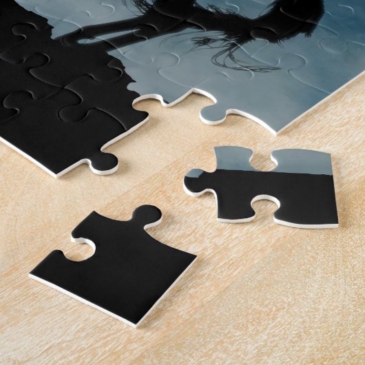 Unicorn Silhouette Full Moon Night Sky, ZKOA Puzzle (Seite)