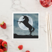 Unicorn Silhouette Full Moon Night Sky, ZKOA Serviette (Beispiel)