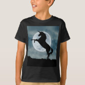 Unicorn Silhouette Full Moon Night Sky, ZKOA T-Shirt (Vorderseite)