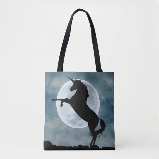 Unicorn Silhouette Full Moon Night Sky, ZKOA Tasche (Vorderseite)
