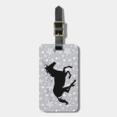 Unicorn-Silhouette Gepäckanhänger (Vorderseite vertikal)