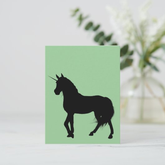 Unicorn Silhouette Postkarte (Stehend Vorderseite)