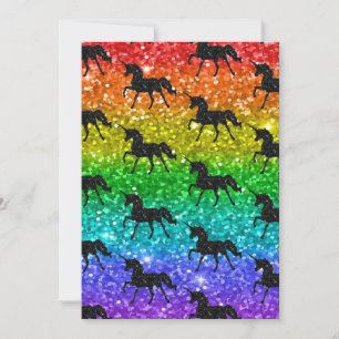 Unicorn Silhoutte Rainbow Glitzer LGBTQ Prix Dankeskarte