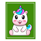 Unicorn Sitting Cartoon Fotodruck (Vorne)