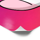 Unicorn Sitting Cartoon Poster (Ecke)