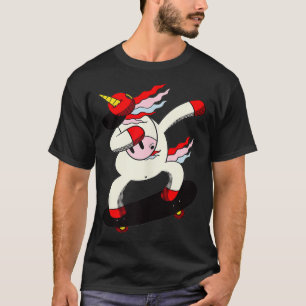 Unicorn Skateboard Dabbing Skater Roll Fun Party S T-Shirt