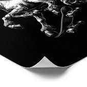 Unicorn Skateboard Mythical Creature Savage Meme F Poster (Ecke)