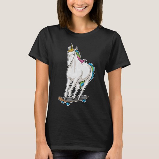 Unicorn Skater Skateboard T-Shirt (Vorderseite)