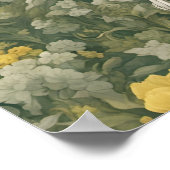 Unicorn Skelett in den gelben Blumen Poster (Ecke)