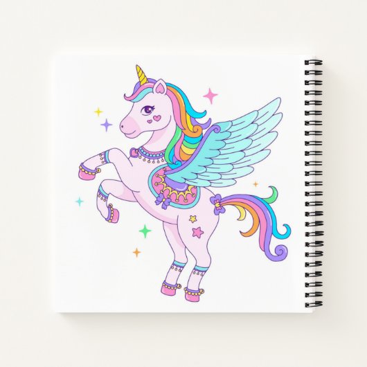 Unicorn Sketchbook Notebook Notizblock (Rückseite)