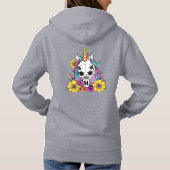 Unicorn Skull Flowers Pastel Goth Soft Grunge Goth Hoodie (Rückseite)