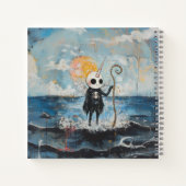 Unicorn Skull Magical Hexy Goth Spider AI Art Notizblock (Rückseite)