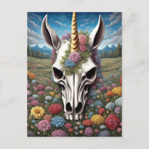 Unicorn Skull Postkarte