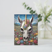 Unicorn Skull Postkarte (Stehend Vorderseite)