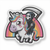 Unicorn Skull Riding Aufkleber (Vorderseite)