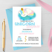 Unicorn Sleepover Kindergeburtstag Party Einladung