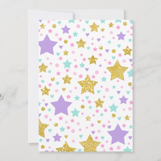 Unicorn Sleepover Party Einladung Slumber Party (Rückseite)