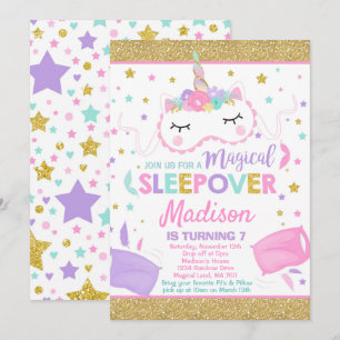 Unicorn Sleepover Party Einladung Slumber Party