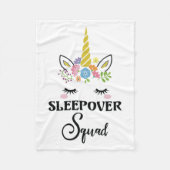 Unicorn Sleepover Squad Birthday Slumber Party Fleecedecke (Vorderseite)