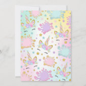 Unicorn Slime Birthday Einladung Slime Party (Rückseite)